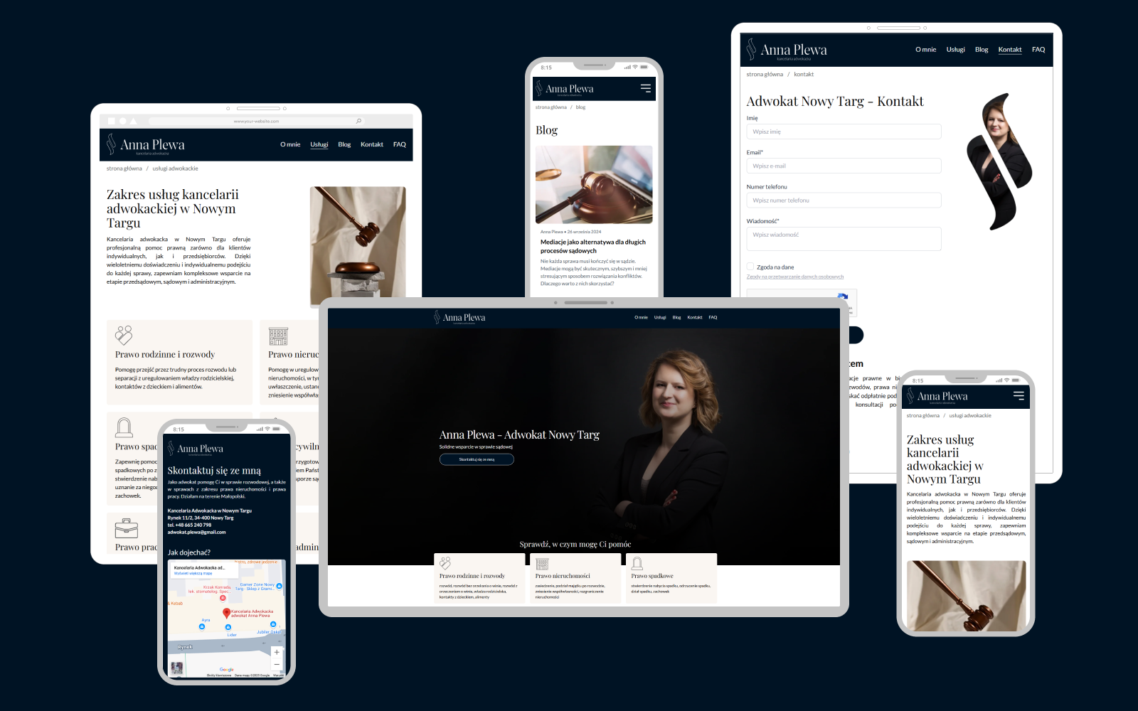 Mockup showing the website.