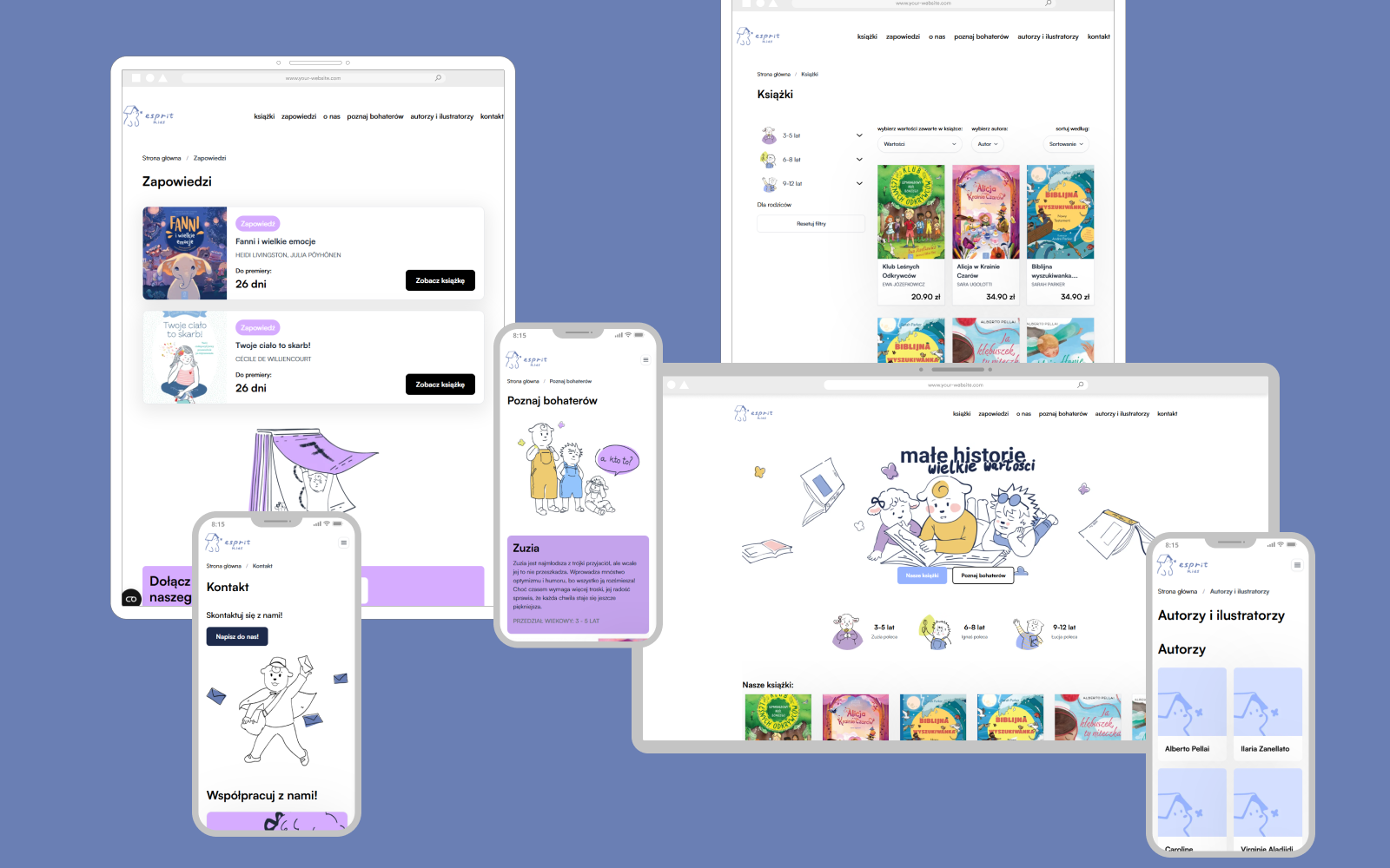 Mockup showing the website.